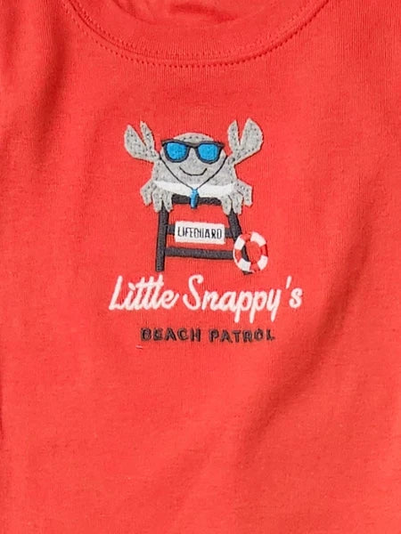 Carters Infant Baby Boy Orange Snappy Beach Patrol 3 Pc Pajama Set