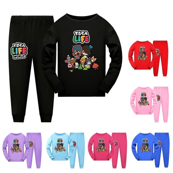 Children's TOCA LIFE T-shirt Hoodie Pants Sports Set Sleepwear Birthday Gift
