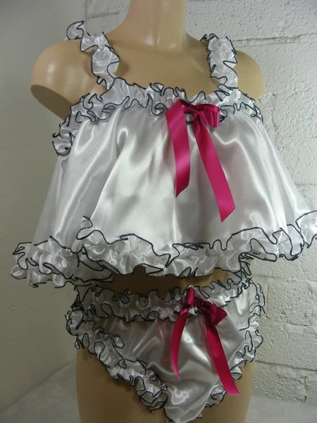 ADULT baby sissy satin babydoll negligee nightie dress camisole lingerie lolita