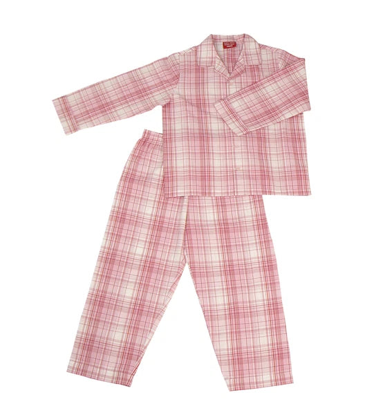 PYJAMA SUIT PINK CHECKS 100% COTTON 3-10 yrs