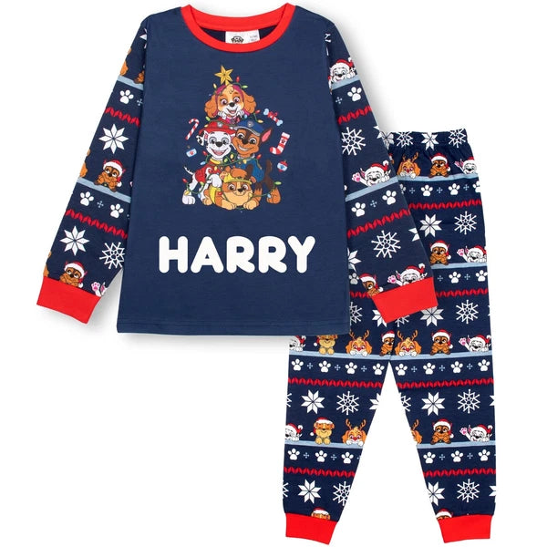 Paw Patrol Personalised Pyjama for Kids Long Sleeve Winter Christmas PJ Set Gift