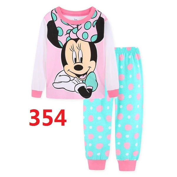 Kids Boy Girls Micky Minie Mouse Pyjamas Pjs Set Sleepwear Long Sleeve Nightwear