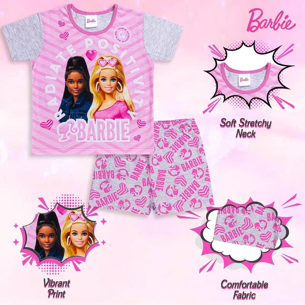 Barbie Girls Cotton Short Pyjamas Sleepwear Set, Girls Barbie Gifts