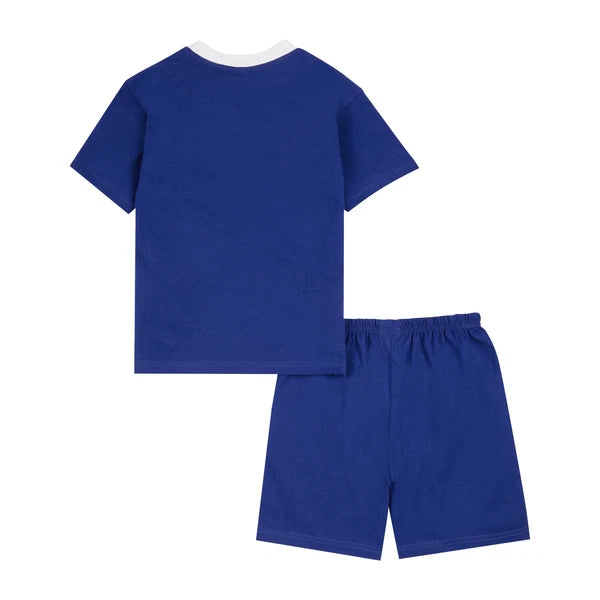 Chelsea F.C. Boys Pyjamas, CFC T-Shirt and Shorts PJs Set, Official Merchandise