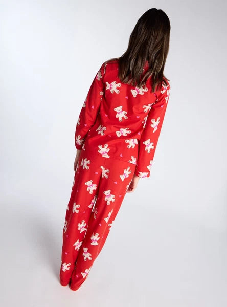 Boux Avenue Pyjama Set Girls Teddy Bear Fleece Kids Cute Nightwear PJ with Bag