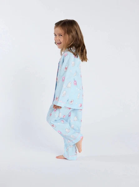 Boux Avenue Pyjama Set Girls Polar Bear Fleece Kids Cute Nightwear PJ with Bag