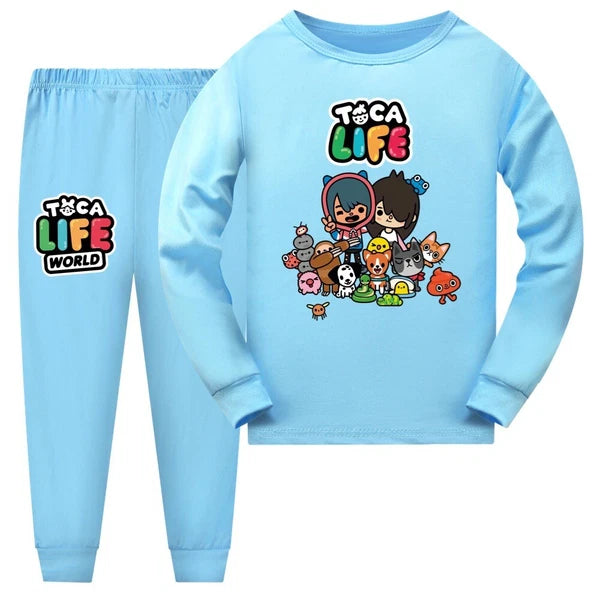 Children's TOCA LIFE T-shirt Hoodie Pants Sports Set Sleepwear Birthday Gift