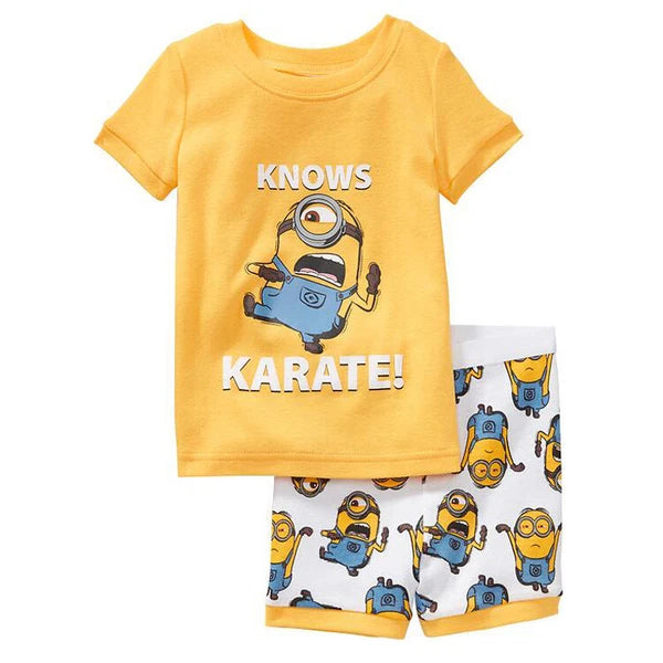 Kids Boys Girls Minions Nightwear Pyjamas Short Sleeve T-Shirt Shorts PJs Set UK