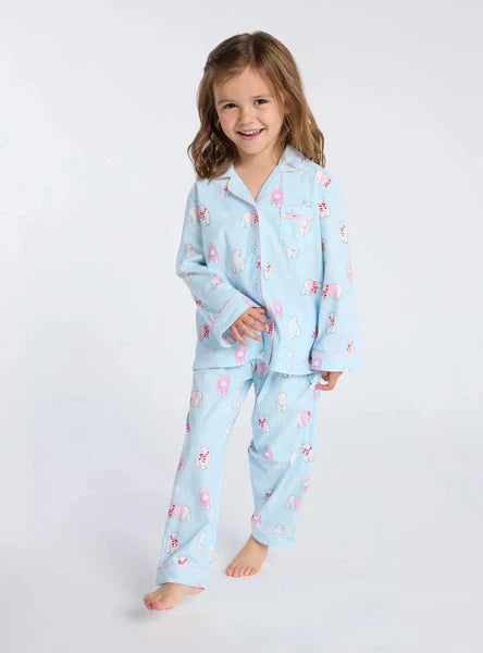 Boux Avenue Pyjama Set Girls Polar Bear Fleece Kids Cute Nightwear PJ with Bag