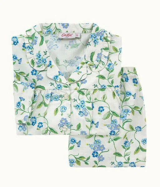Cath Kidston Girls Light Forget Me Not Long Sleeve Woven PJs RRP £30