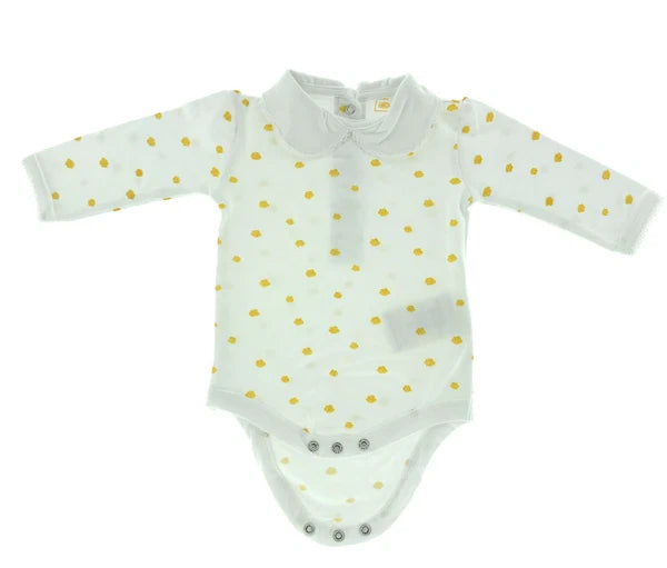 Set of 4 Baby Body Organic Cotton Pajamas Romper Toddler 0-24 Months Golden-