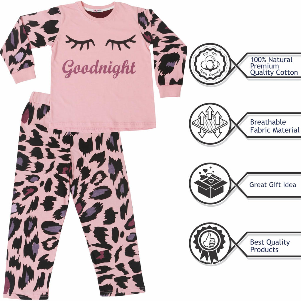 A2Z 4 Kids Girls Pyjamas Traditional PJS Pyjama Long Sleeve Sleepwear Sets