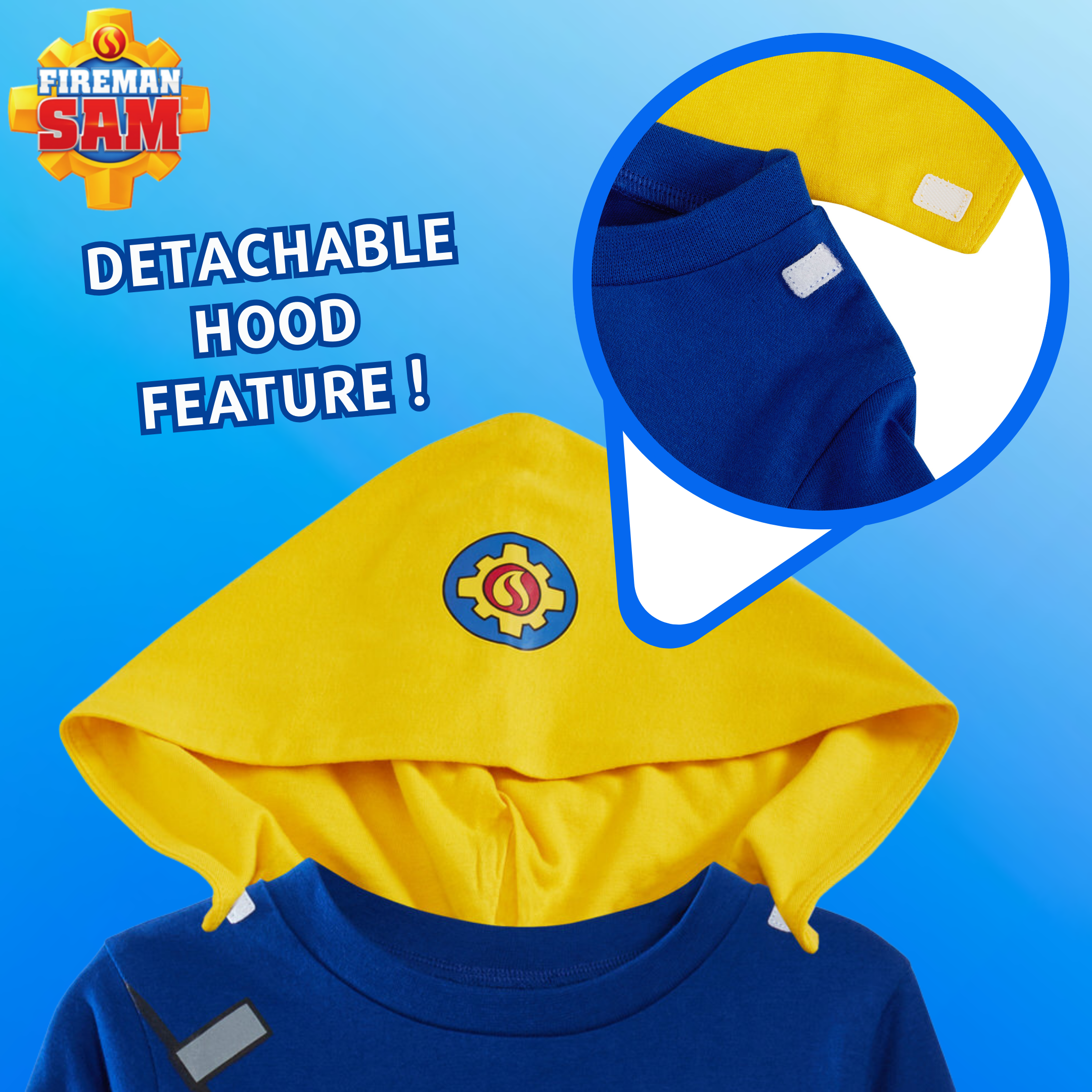 Boys Novelty Fireman Sam Dress Up Pyjamas Kids Full Length Character Pjs Size