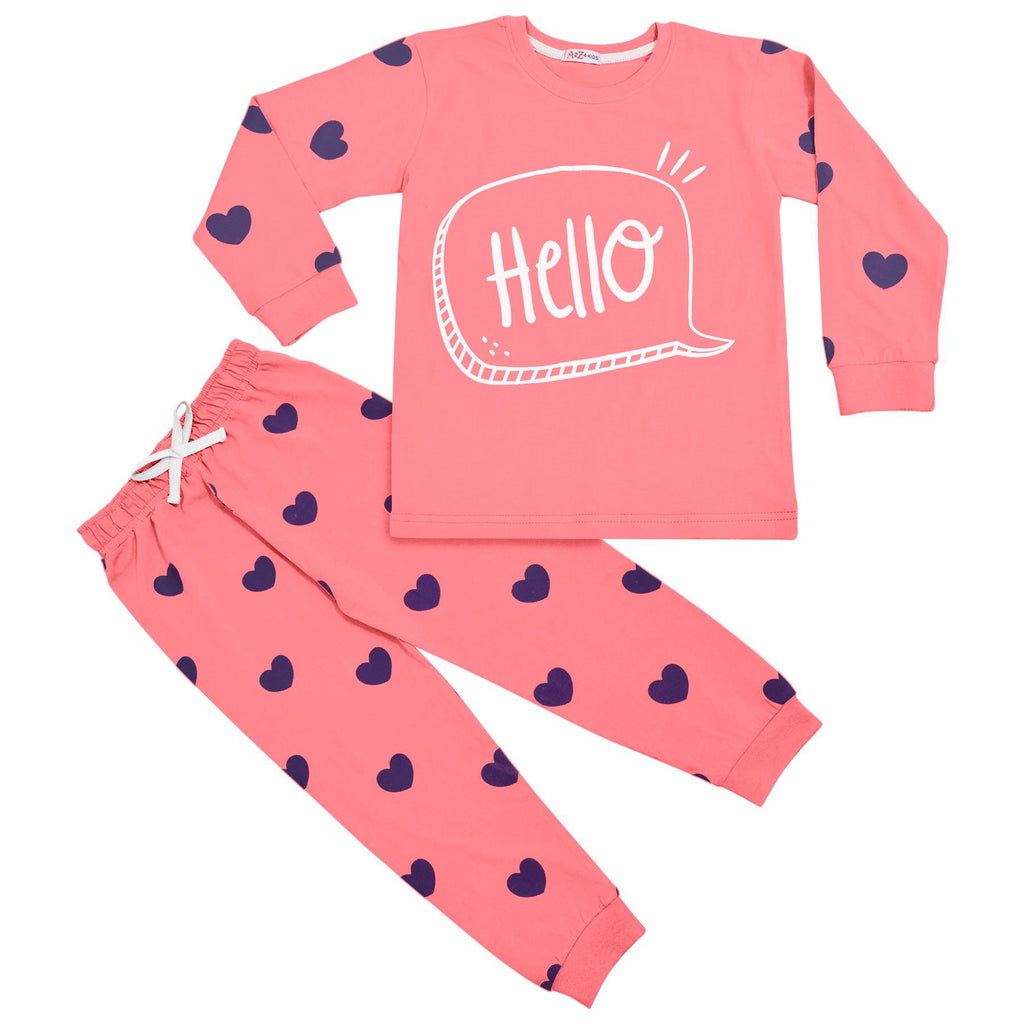 A2Z 4 Kids Girls Pyjamas Traditional PJS Pyjama Long Sleeve Sleepwear Sets
