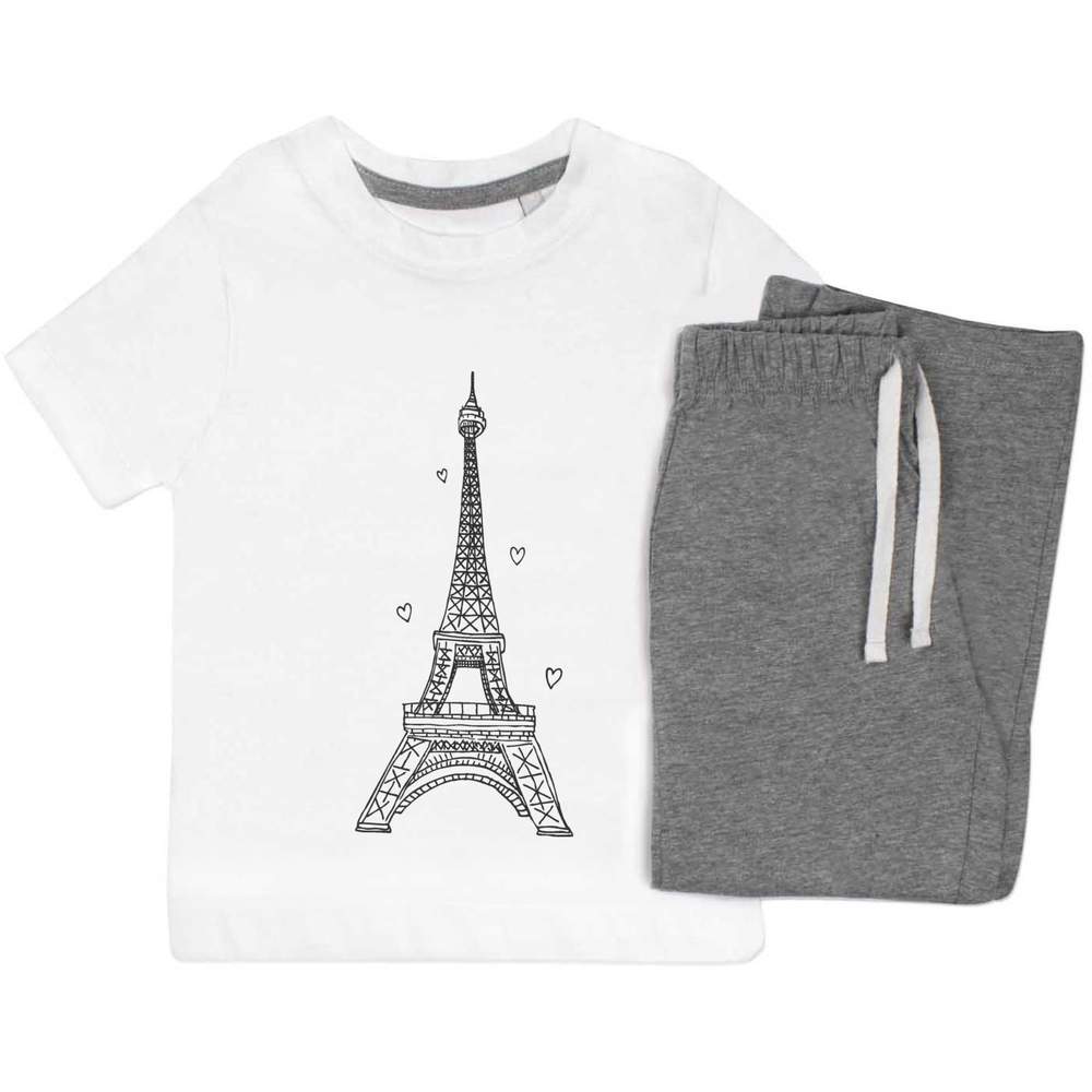 'Eiffel Tower' Kids Nightwear / Pyjama Set (KP009267)