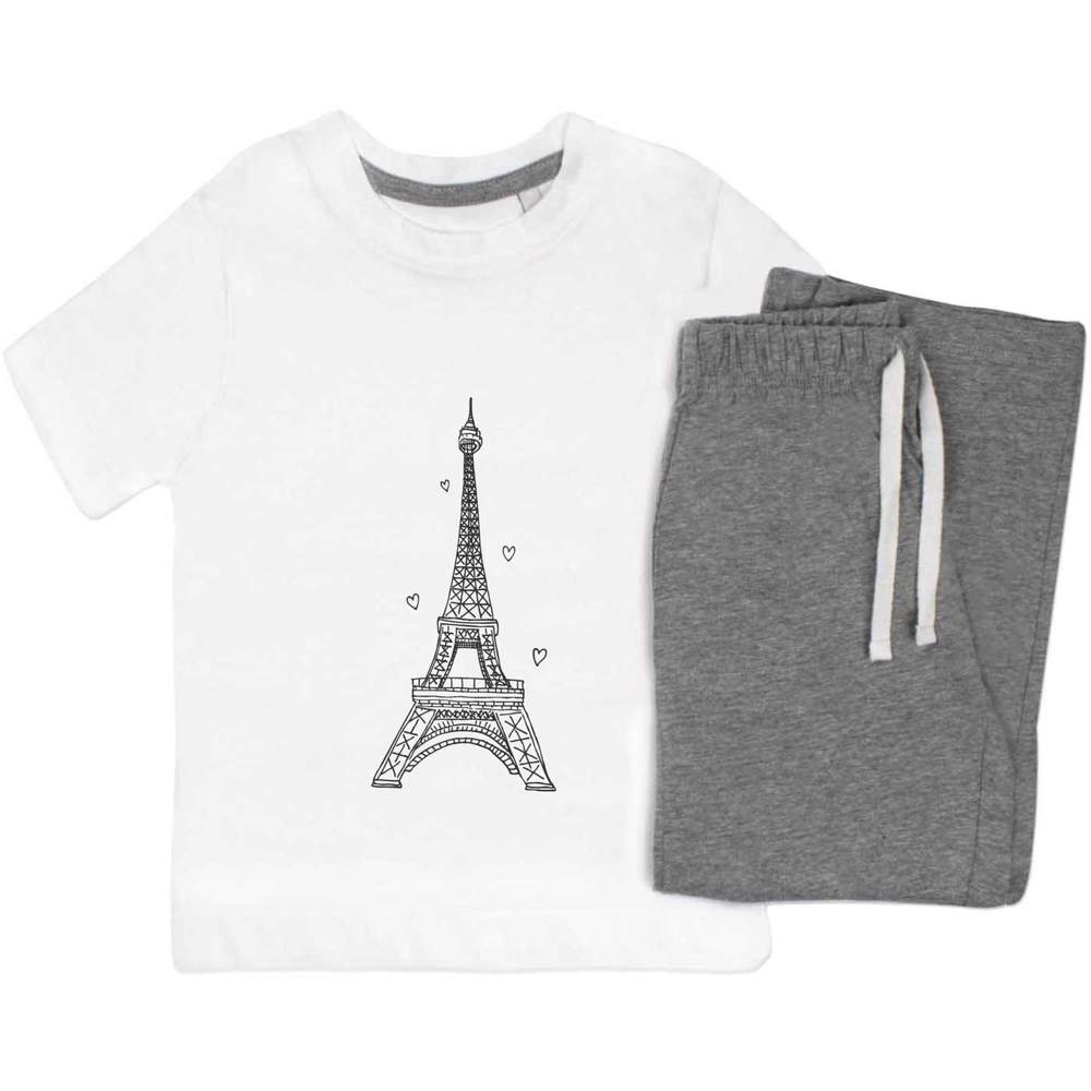 'Eiffel Tower' Kids Nightwear / Pyjama Set (KP009267)