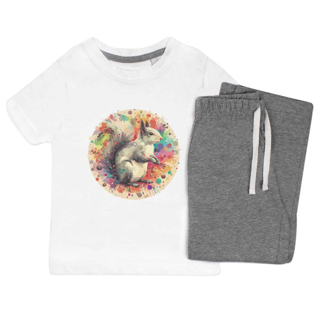 'Grey Squirrel' Kids Nightwear / Pyjama Set (KP047516)