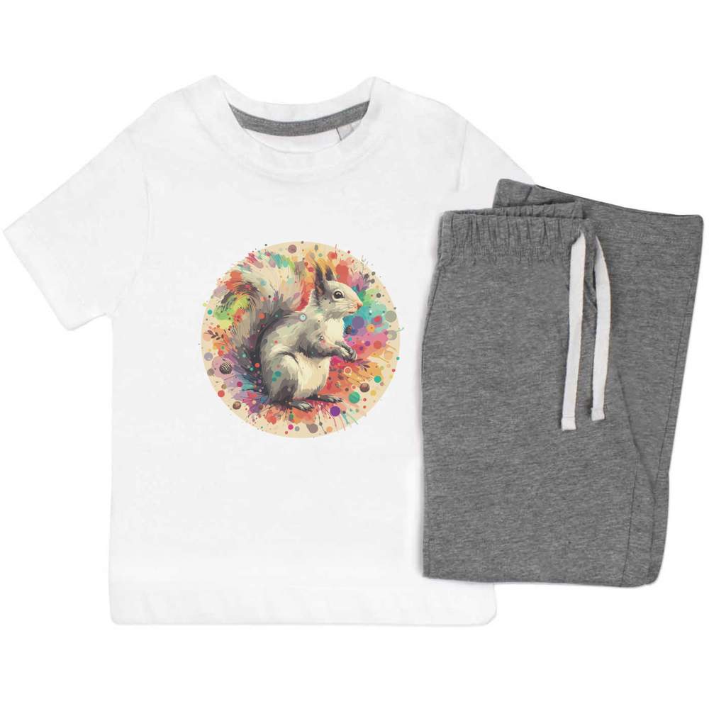 'Grey Squirrel' Kids Nightwear / Pyjama Set (KP047516)