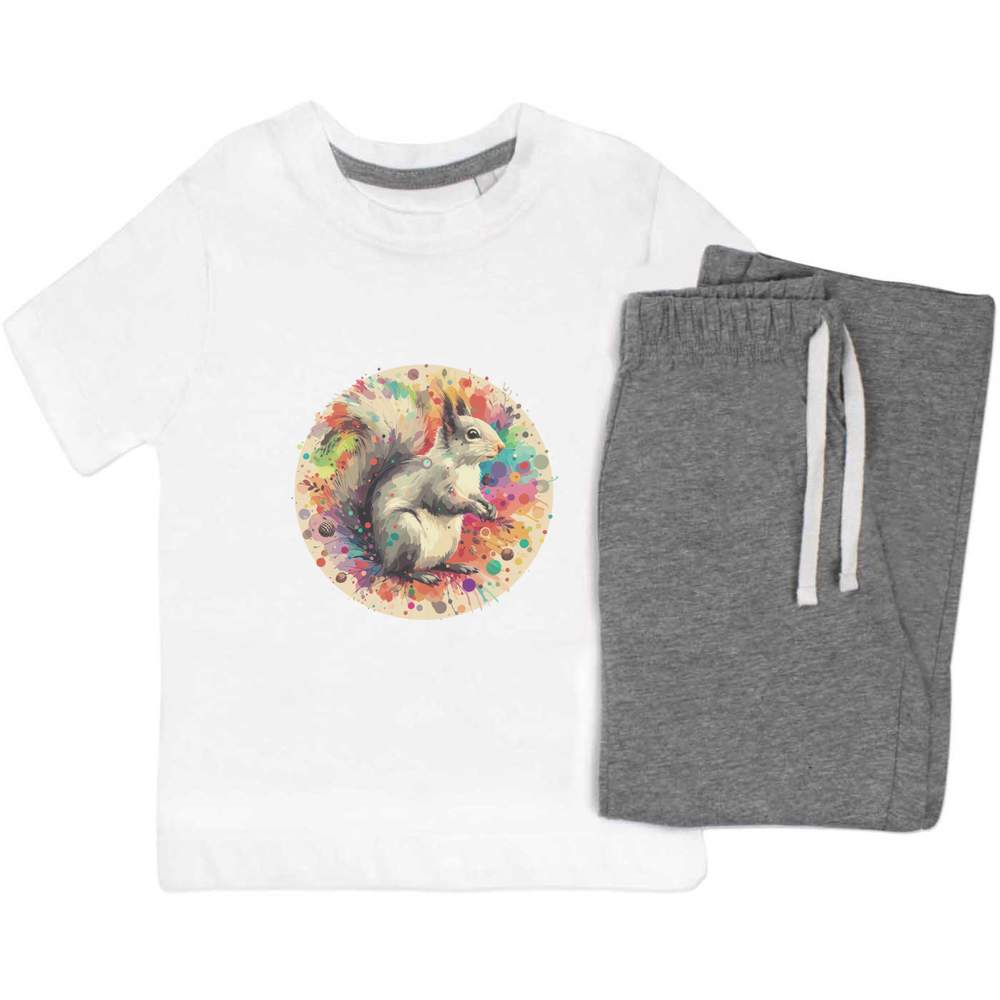 'Grey Squirrel' Kids Nightwear / Pyjama Set (KP047516)