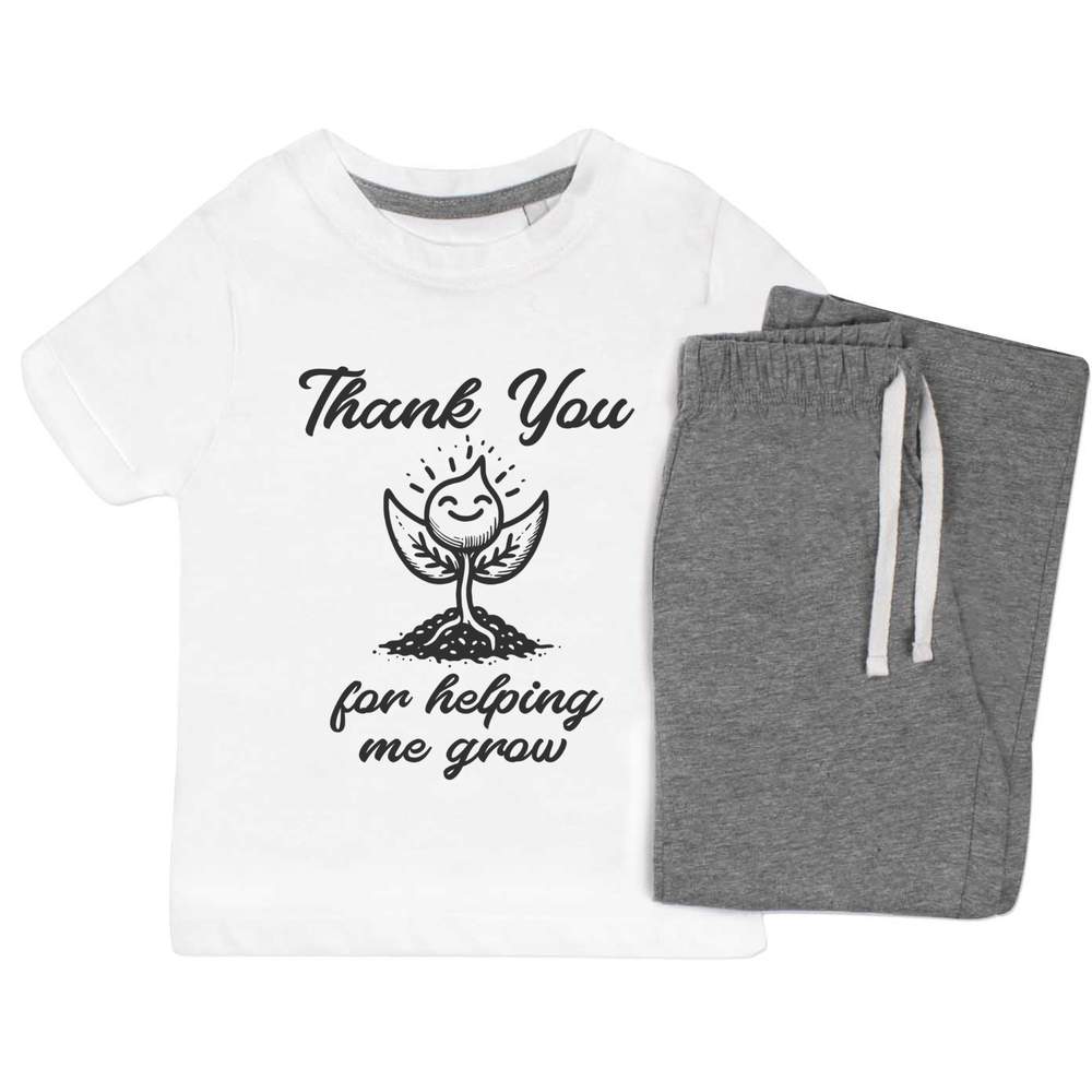 'Thank You For Helping Me Grow' Kids Nightwear / Pyjama Set (KP048629)