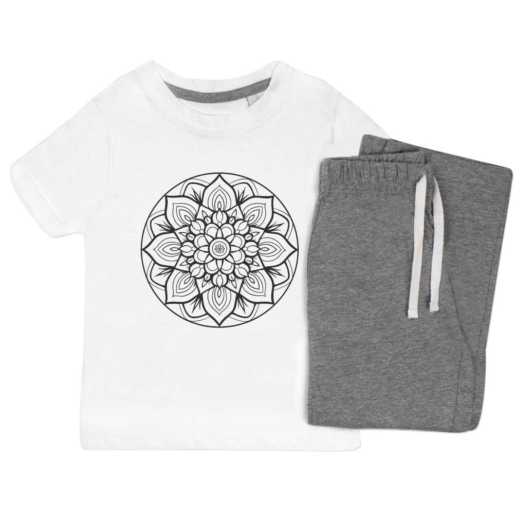 'Floral Mandala' Kids Nightwear / Pyjama Set (KP048862)