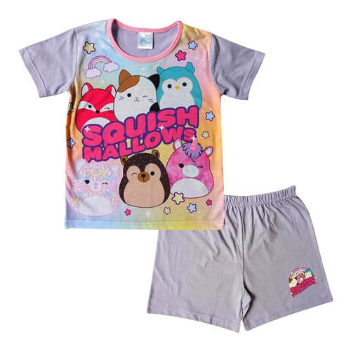 Official Squishmallow Short Pjs Kids Character Shorties Girls Pyjamas 5-12 Years