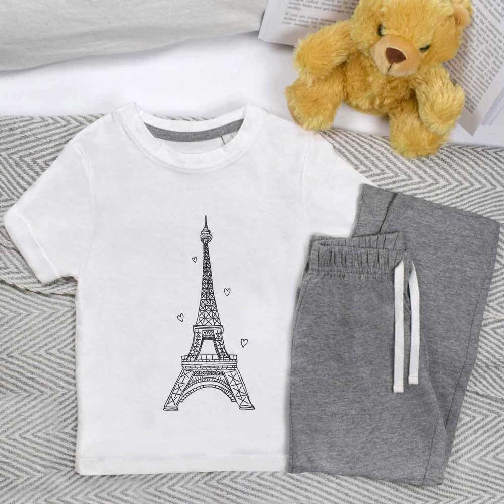 'Eiffel Tower' Kids Nightwear / Pyjama Set (KP009267)