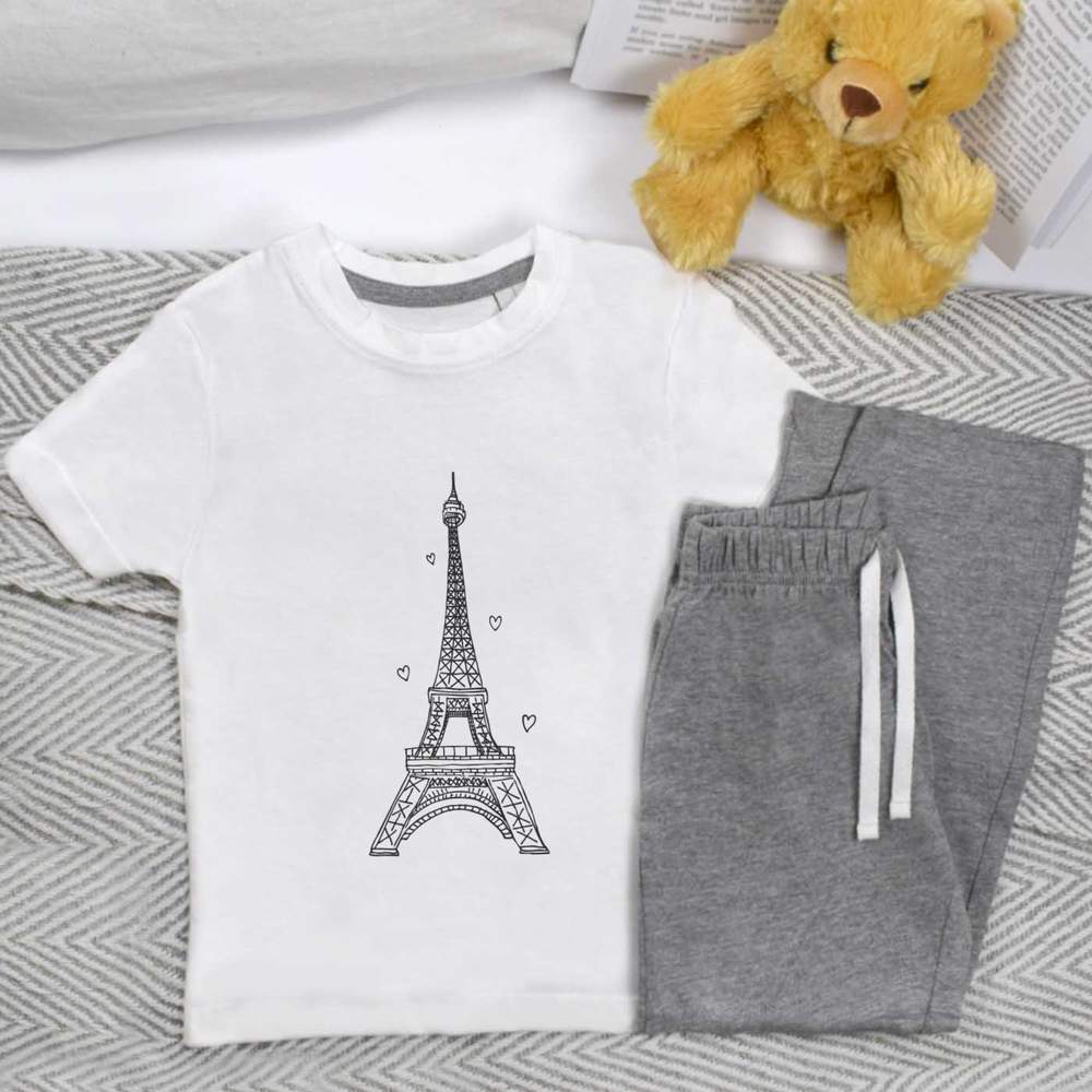 'Eiffel Tower' Kids Nightwear / Pyjama Set (KP009267)