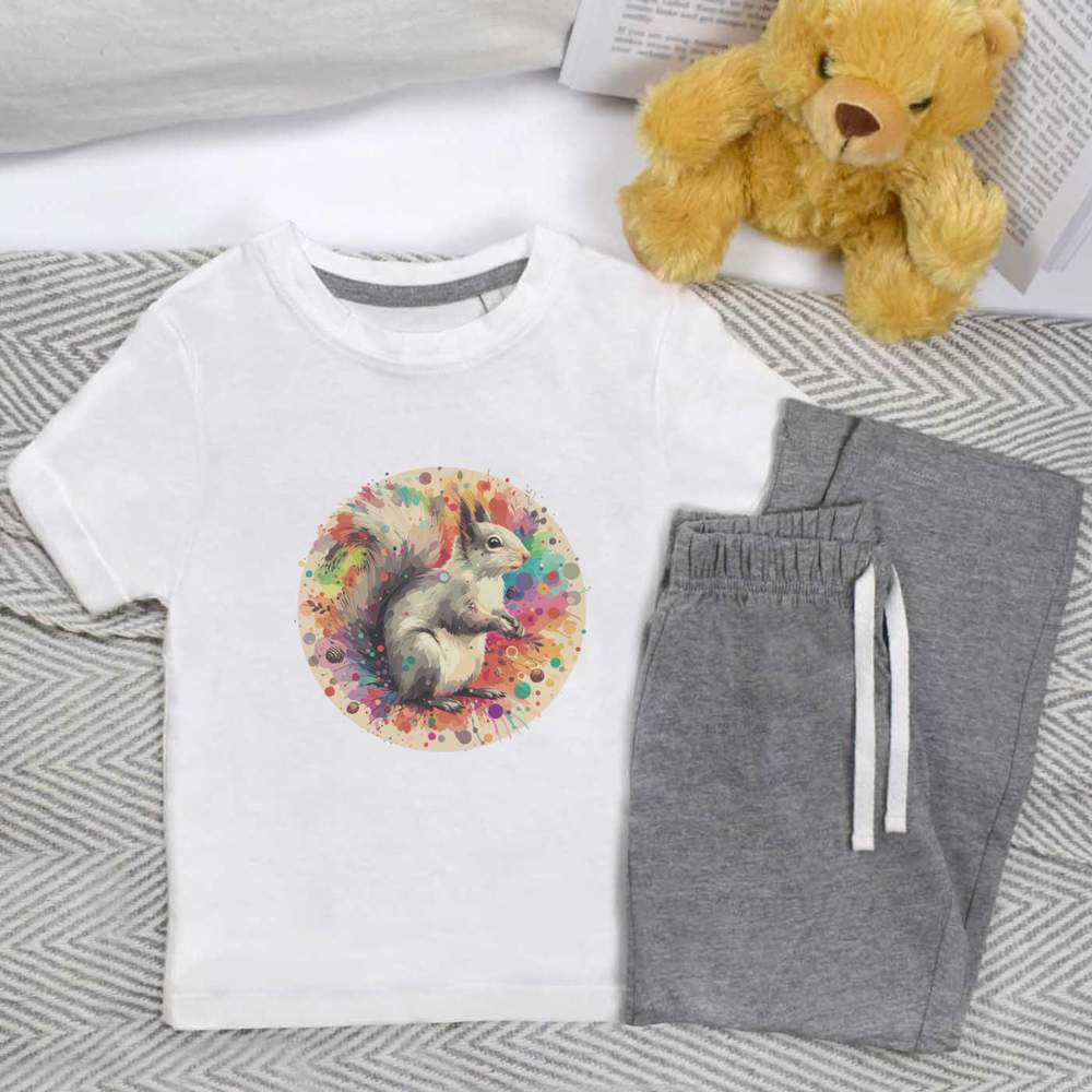 'Grey Squirrel' Kids Nightwear / Pyjama Set (KP047516)