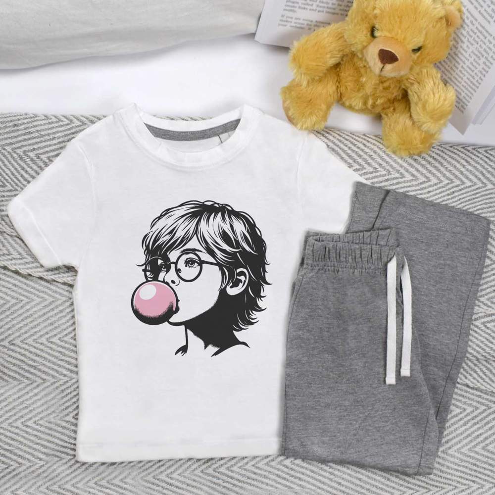 'Bubble Gum Girl' Kids Nightwear / Pyjama Set (KP048332)