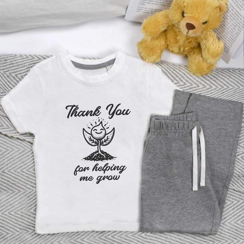 'Thank You For Helping Me Grow' Kids Nightwear / Pyjama Set (KP048629)