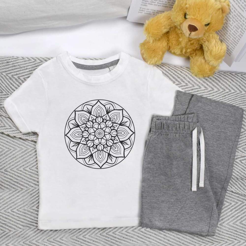 'Floral Mandala' Kids Nightwear / Pyjama Set (KP048862)