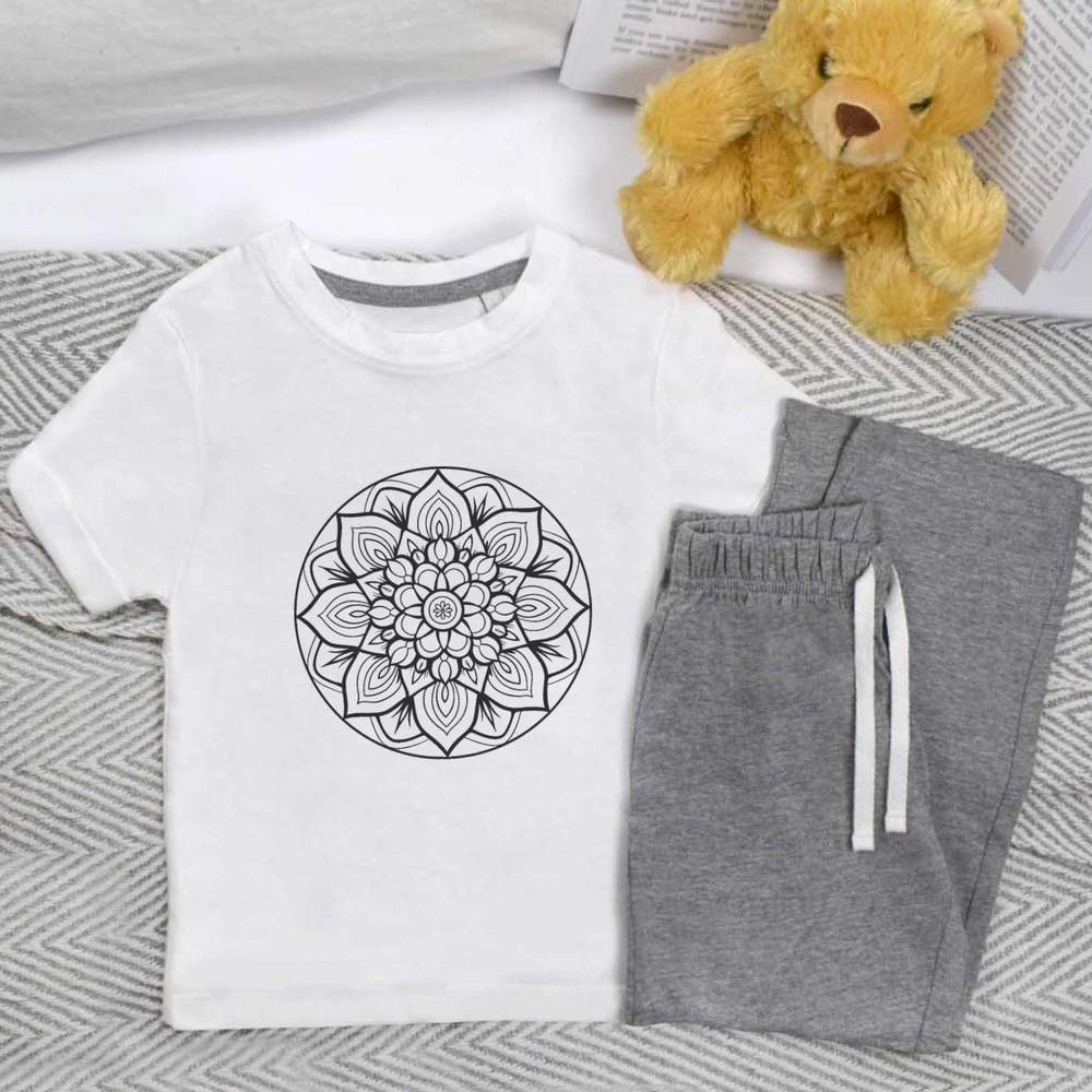 'Floral Mandala' Kids Nightwear / Pyjama Set (KP048862)