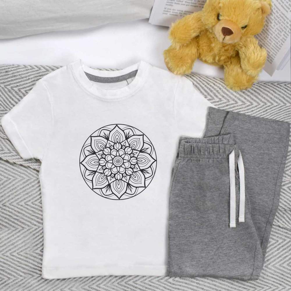 'Floral Mandala' Kids Nightwear / Pyjama Set (KP048862)