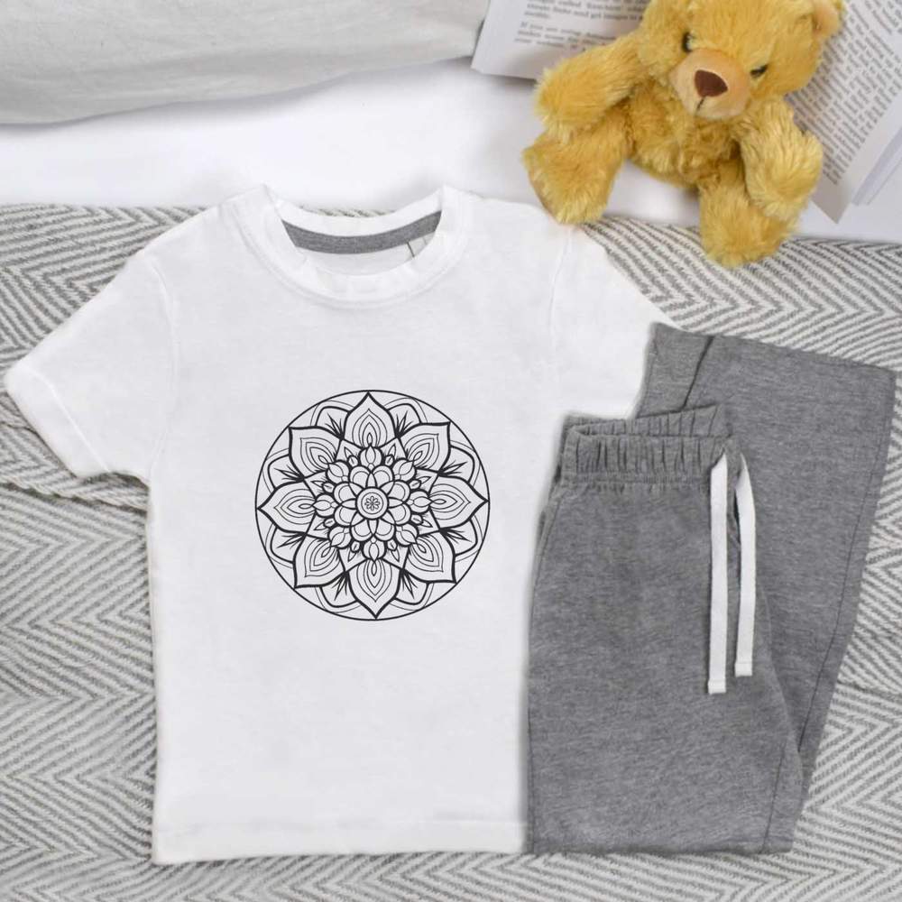 'Floral Mandala' Kids Nightwear / Pyjama Set (KP048862)