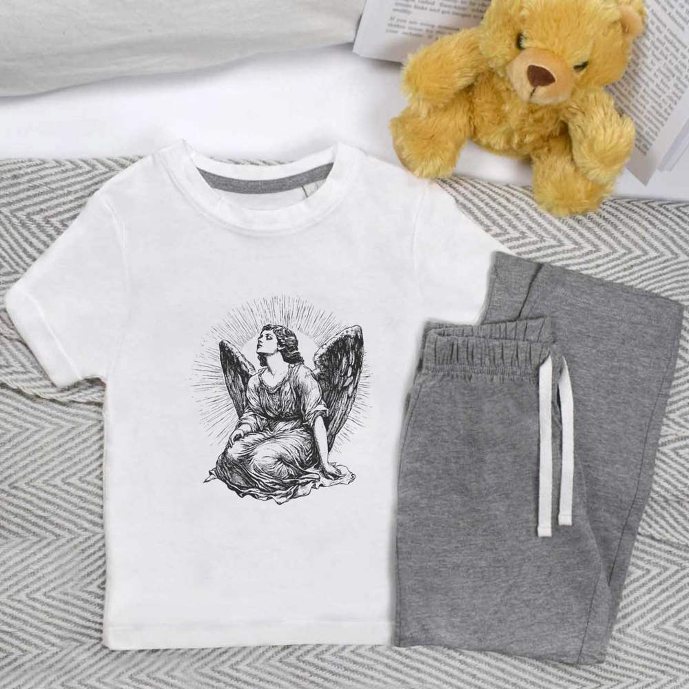'Angel Sitting' Kids Nightwear / Pyjama Set (KP049221)