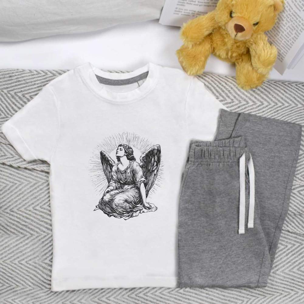 'Angel Sitting' Kids Nightwear / Pyjama Set (KP049221)