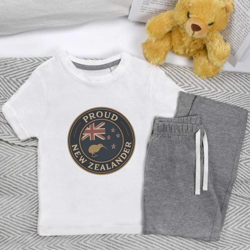 'Proud New Zealander' Kids Nightwear / Pyjama Set (KP054454)