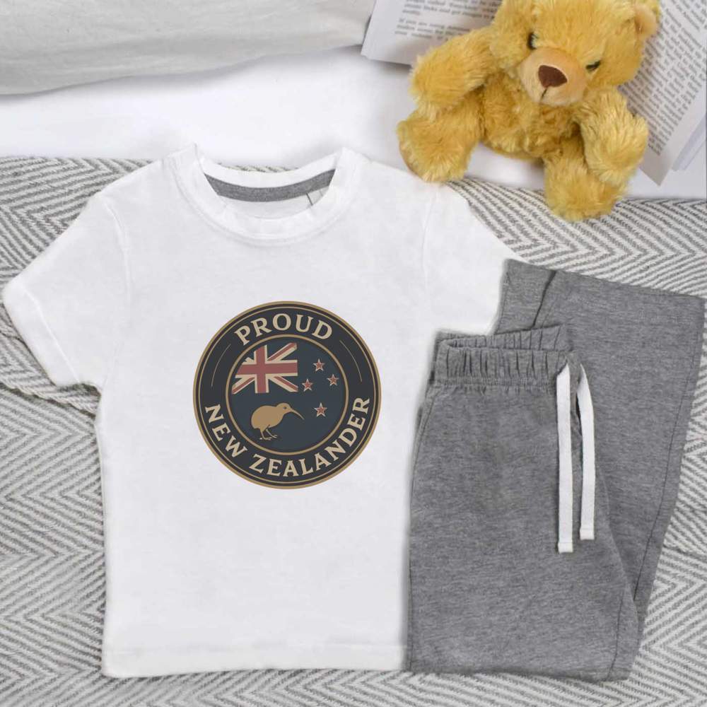 'Proud New Zealander' Kids Nightwear / Pyjama Set (KP054454)