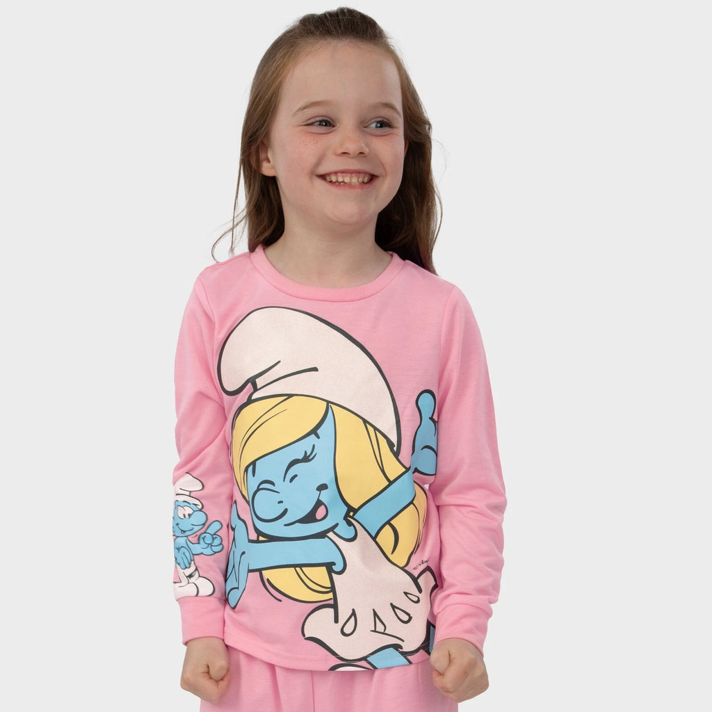 The Smurfs Pyjamas | Girls Smurfette Pyjamas | Long Sleeve Girls Pjs | Smurf Pjs