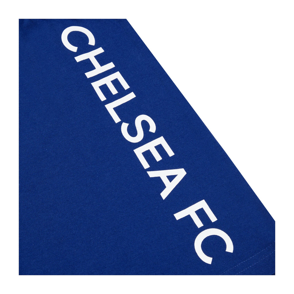 Chelsea F.C. Boys Pyjamas, CFC T-Shirt and Shorts PJs Set, Official Merchandise