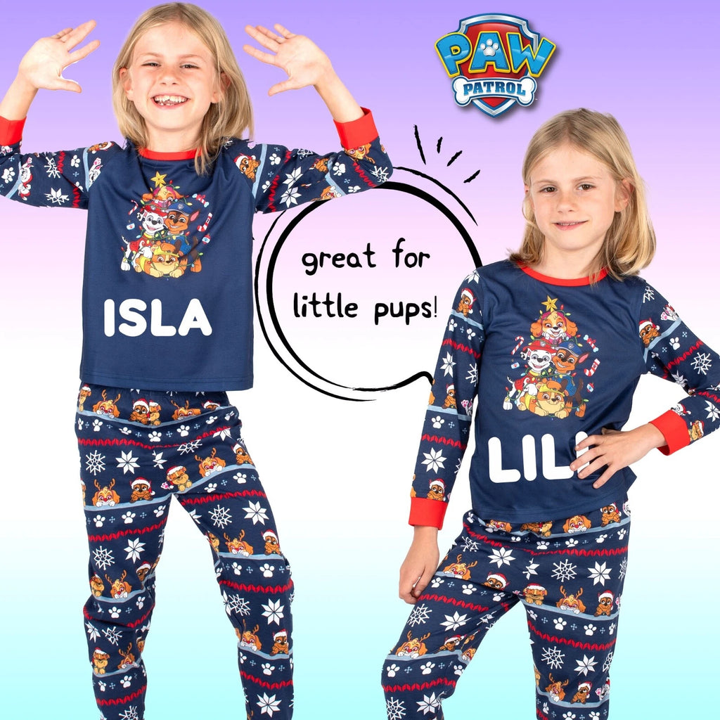 Paw Patrol Personalised Pyjama for Kids Long Sleeve Winter Christmas PJ Set Gift