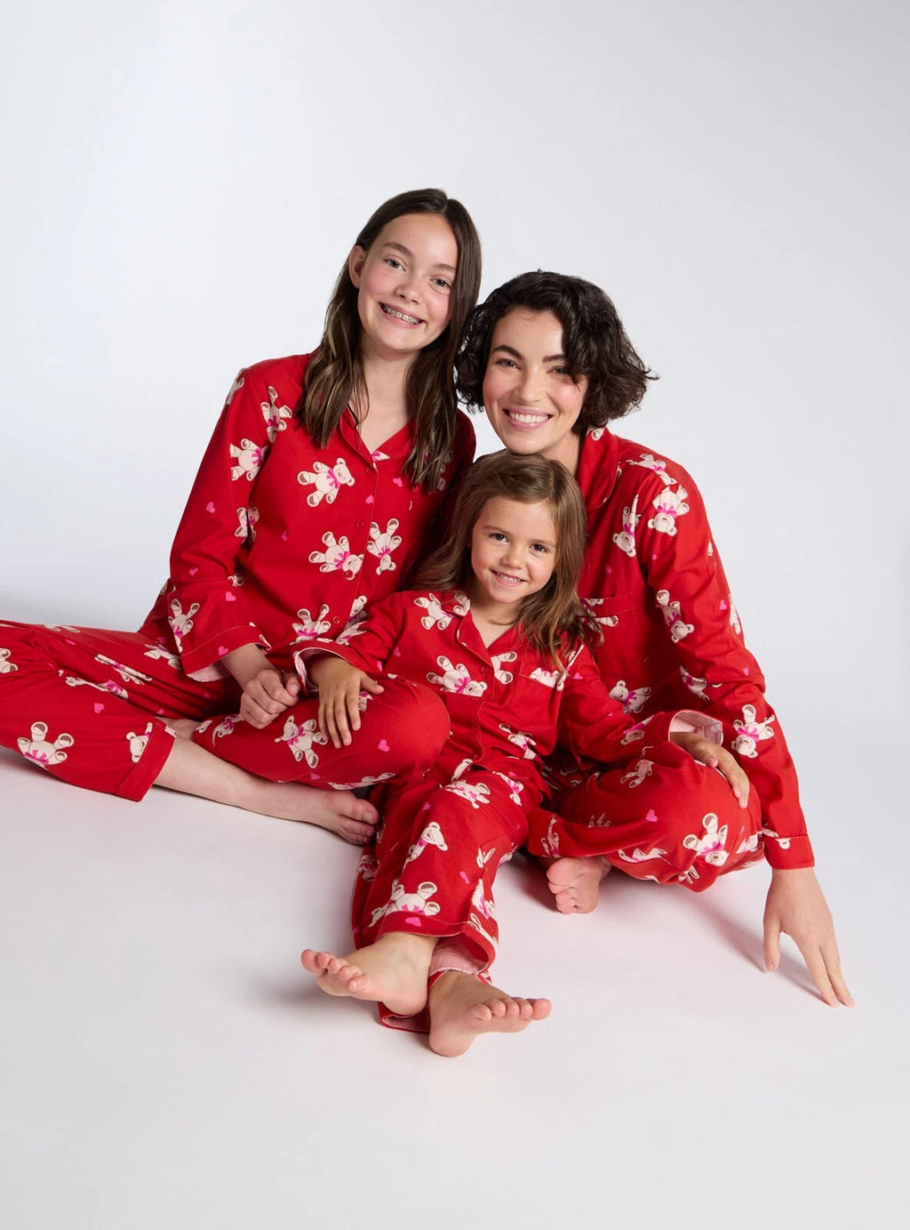 Boux Avenue Pyjama Set Girls Teddy Bear Fleece Kids Cute Nightwear PJ with Bag