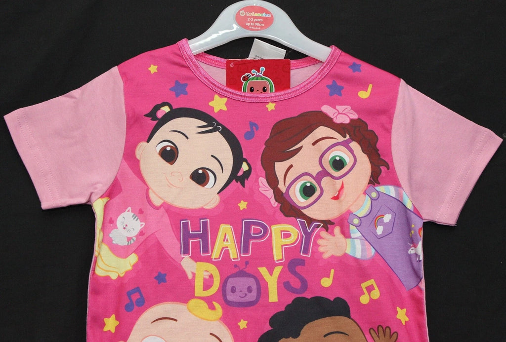 COCOMELON Girl's Pink Short Pyjamas/ Shorty PJs/ Summer PJs in Sizes 1-4 Years
