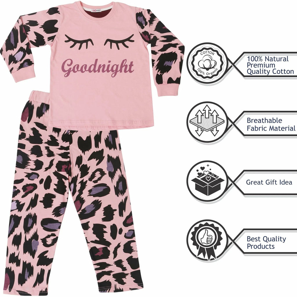 A2Z 4 Kids Girls Pyjamas Traditional PJS Pyjama Long Sleeve Sleepwear Sets