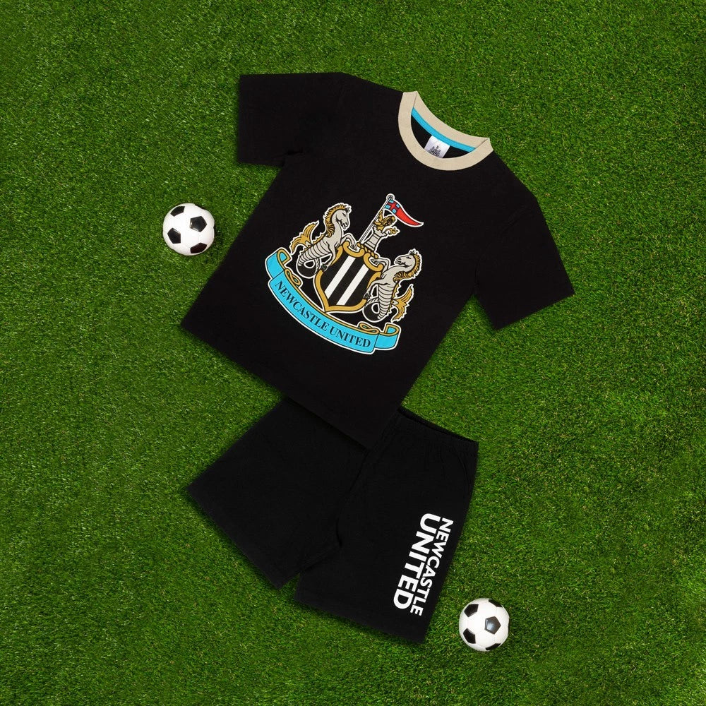 Newcastle United F.C Boys Short Pyjamas 100% Cotton PJs Official Merchandise