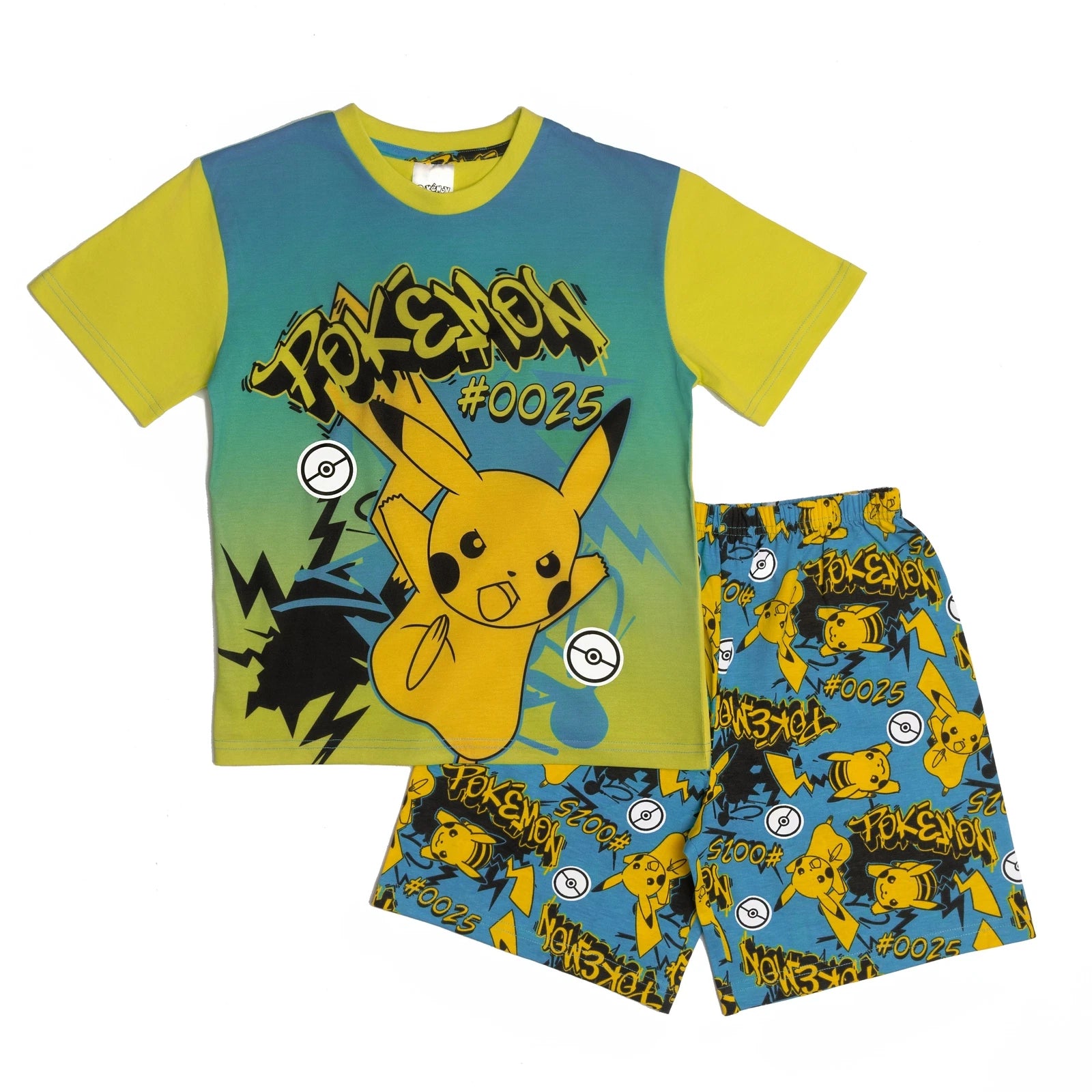 Pokémon Pyjamas Boys Pikachu #0025 Shorts Top Nightwear Pjs  Kids Pokemon