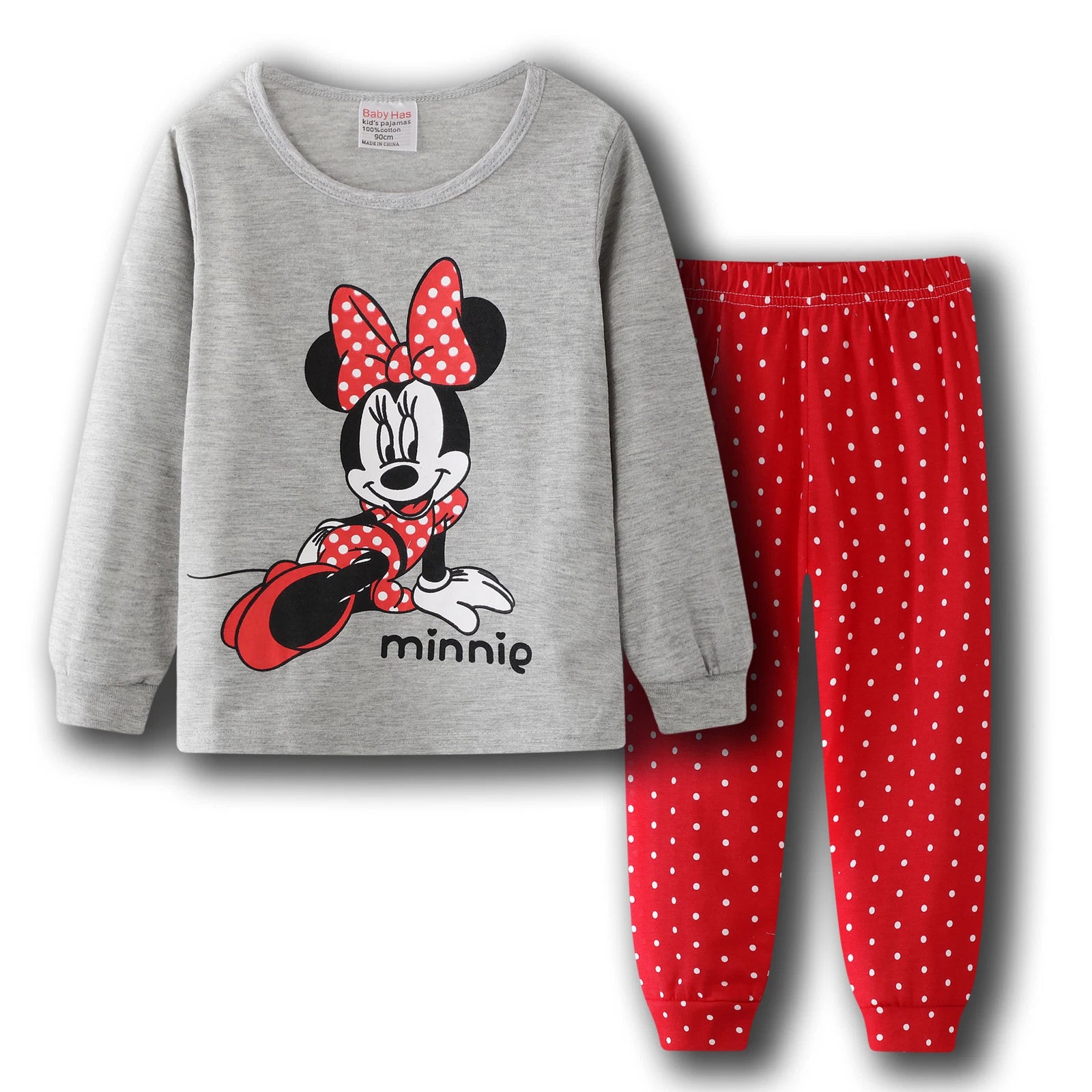 Kids Boy Girls Micky Minie Mouse Pyjamas Pjs Set Sleepwear Long Sleeve Nightwear