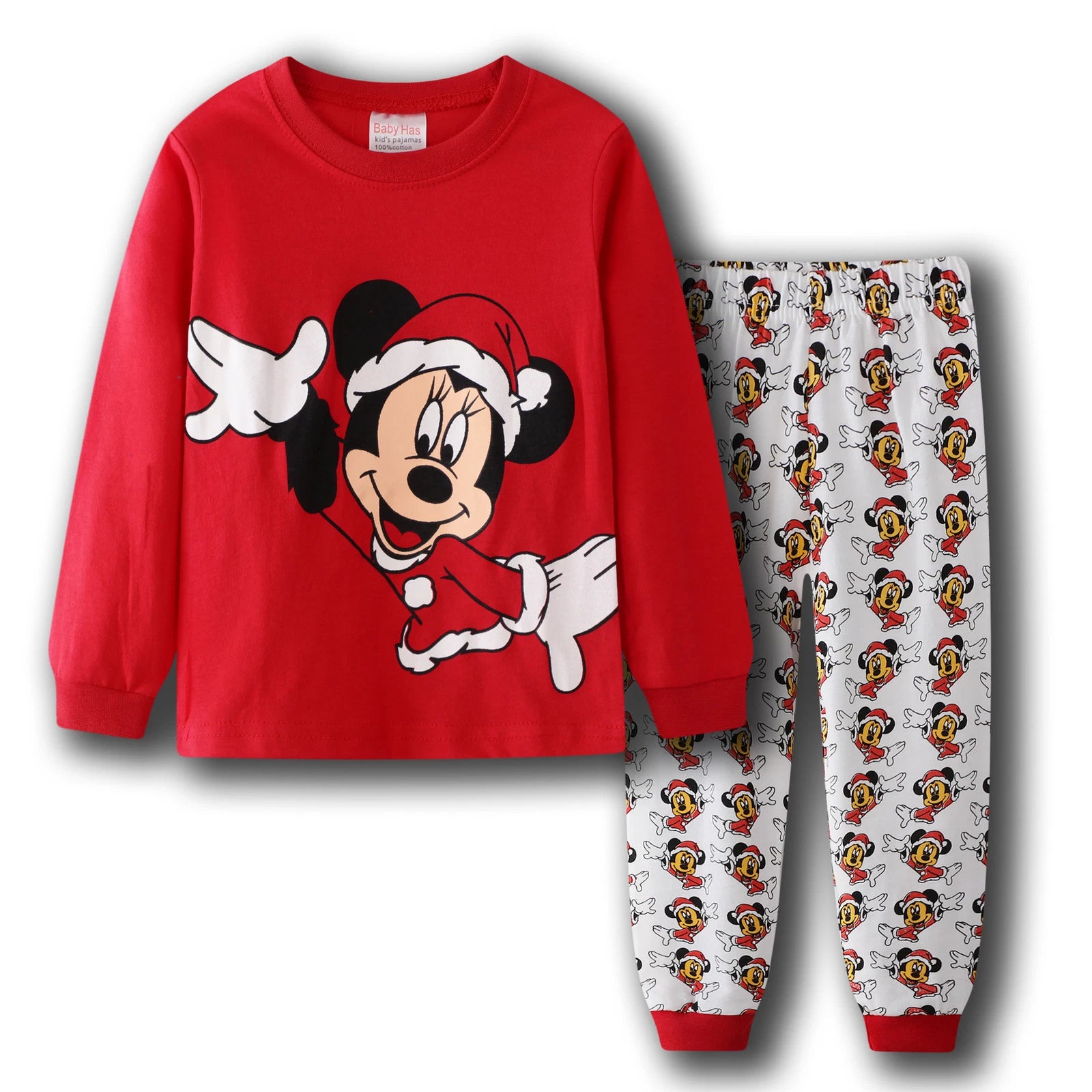 Kids Boy Girls Micky Minie Mouse Pyjamas Pjs Set Sleepwear Long Sleeve Nightwear