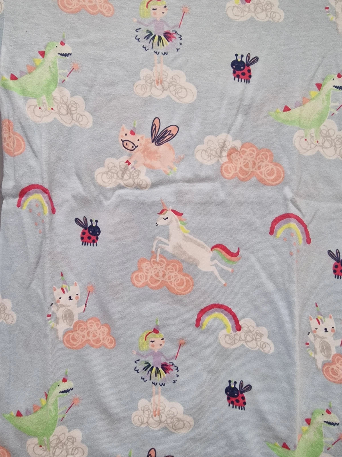 Ex M&S Girls Pyjamas PJ Snuggle set unicorn blue 18m-7 Years NEW
